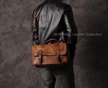 Load image into Gallery viewer, Vintage Genuine Leather Messenger Bag