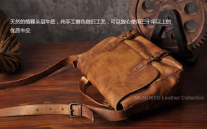 Vintage Genuine Leather Messenger Bag