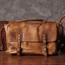 Load image into Gallery viewer, Vintage Genuine Leather Messenger Bag